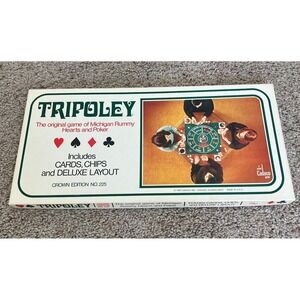 Vintage Tripoley Card Game Cadaco 1969 Crown Edition No.‎ 225 Complete w/Layout